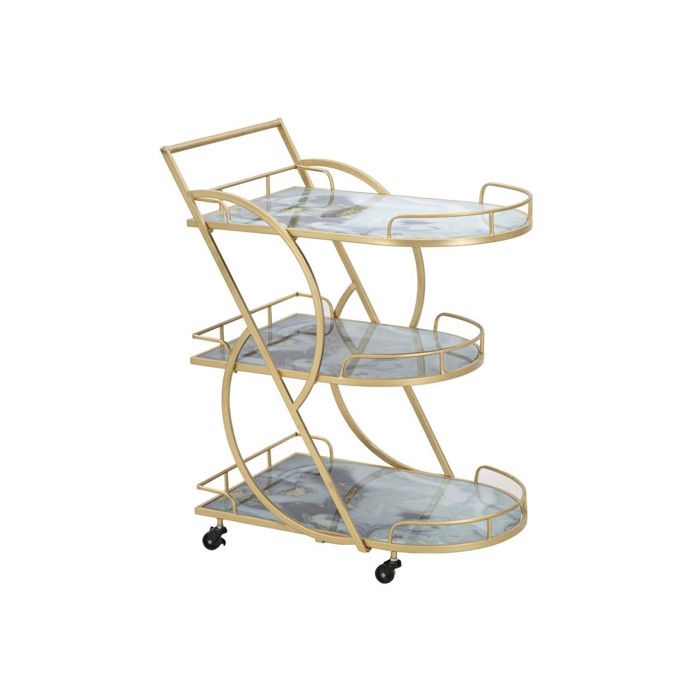 Desserte 3 Niveaux Effet Marbre Grace 84cm Multicolore