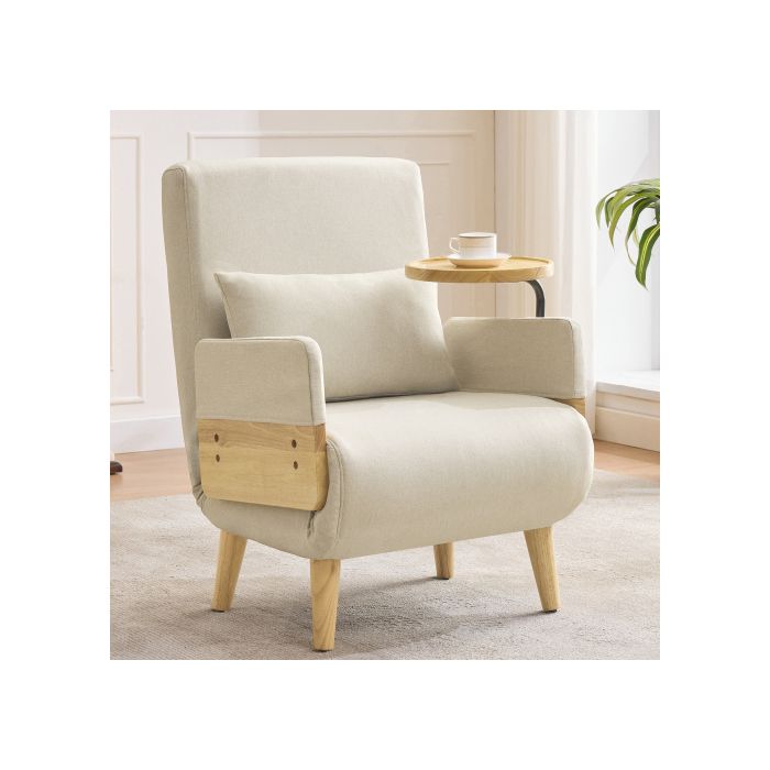 ®TONLRGY Fauteuil inclinable 3 en 1 avec fonction couchage chaise pliante rembourrée pour salon chambre bureau etc.