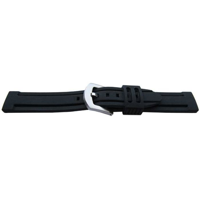 Bracelet de montre - MY-MONTRE - 28 mm - Noir - Plastique - Longueur 205 mm