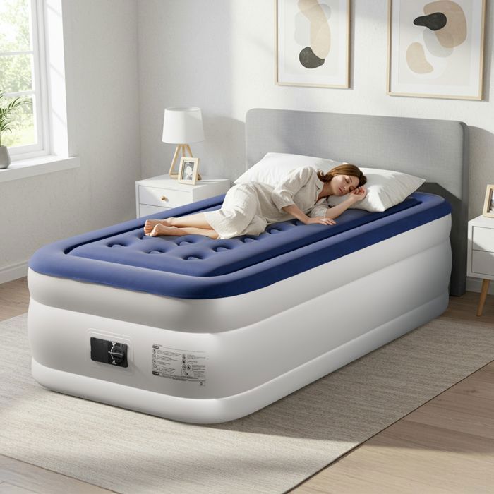 Matelas Gonflable Pompe Électrique Intégrée,avec dessus floqué doux pour camping maison invités 190 x 99 x 45 cm Matelas Gonflable Pompe Électrique Intégrée,avec dessus floqué doux pour camping maison invités 190 x 99 x 45 cm