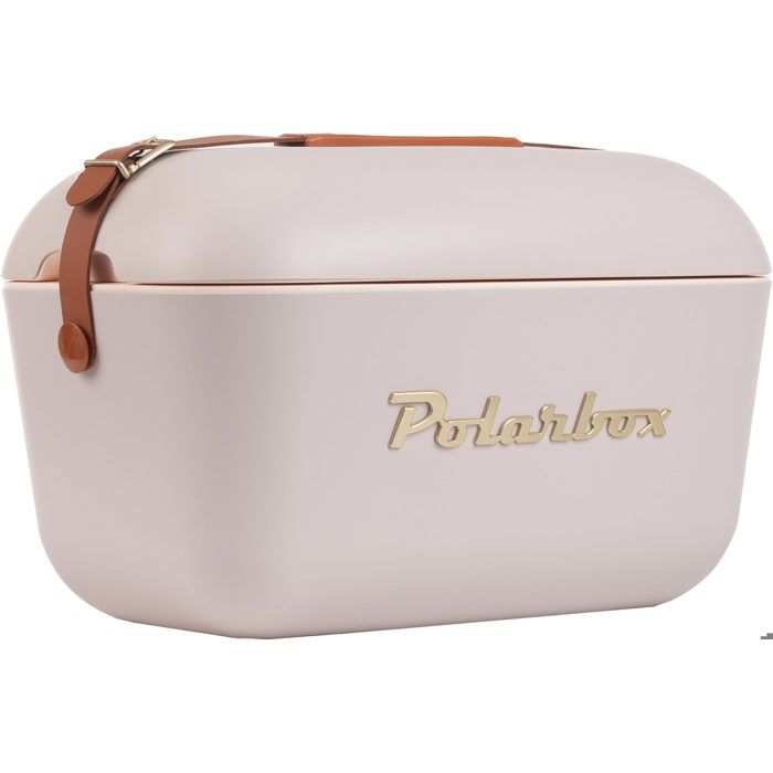 Glacière Portable Rétro 12L Pop POLARBOX - Design Vintage Avec Poignée Cuir Et Plateau Convertible