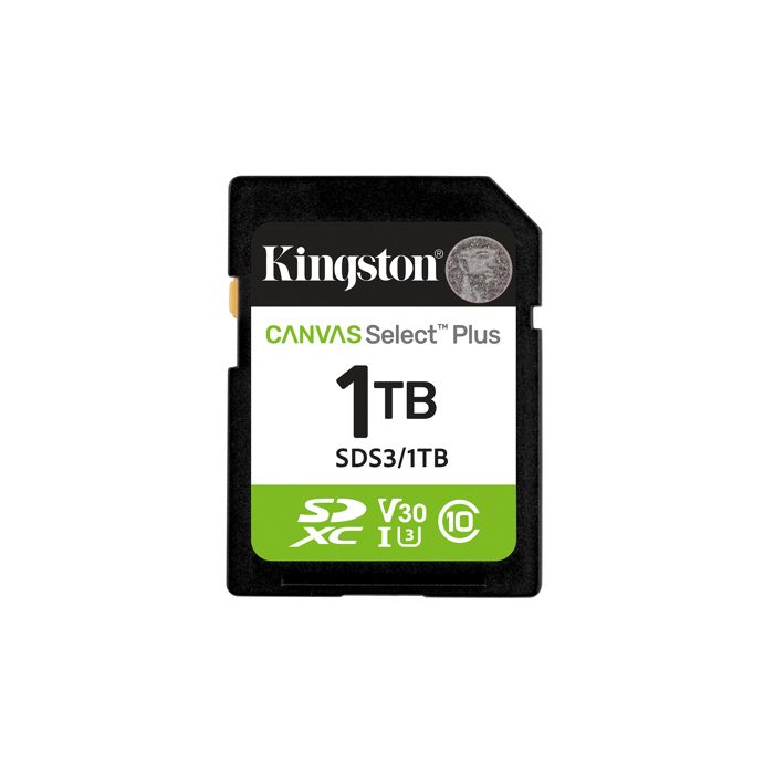 Carte SDXC - KINGSTON - Canvas Select Plus - 1 To - UHS-I U3 - Vitesse 150 Mo/s