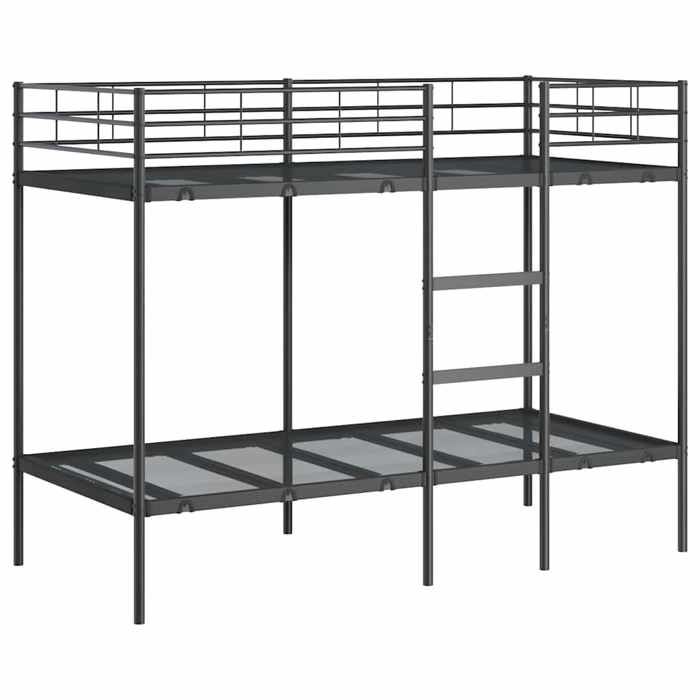 Lit simple Contemporain Lit superposé enfant sans matelas noir 100x190 cm acier - 1 Place SP15569BED15136730