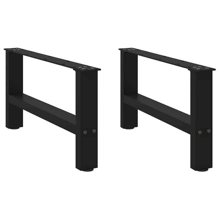831026& Pieds de table basse - Haut de gamme - Noir 2 pièces 70 x (30-31) cm Acier