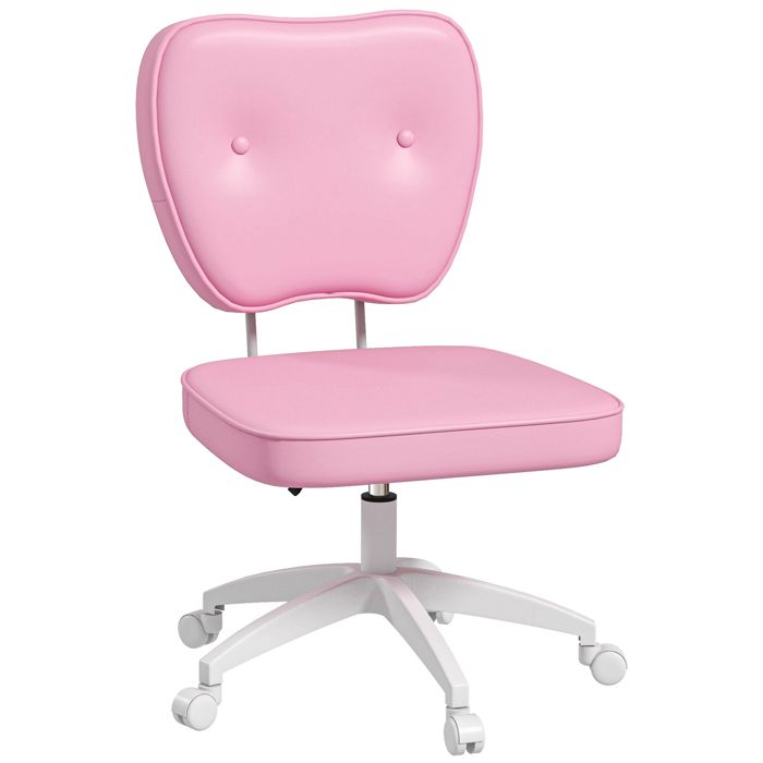 Chaise de bureau - Vinsetto - sans accoudoirs - hauteur réglable - pivotant 360° - polyuréthane - 46 x 59 x 82-92 cm - rose Chaise de bureau - Vinsetto - sans accoudoirs - hauteur réglable - pivotant 360° - polyuréthane - 46 x 59 x 82-92 cm - rose