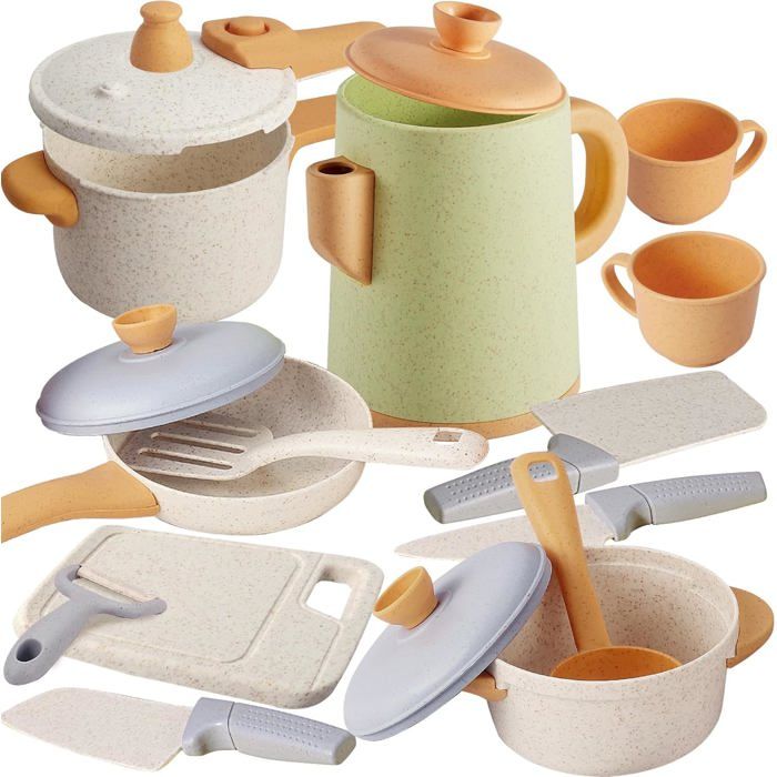 Accessoire Cuisine Dinette Enfant Kits De Ustensiles De Cuisine Jouet Cuisine Enfant Avec Casseroles Et Poêles Jeu De Rôle Cadeau