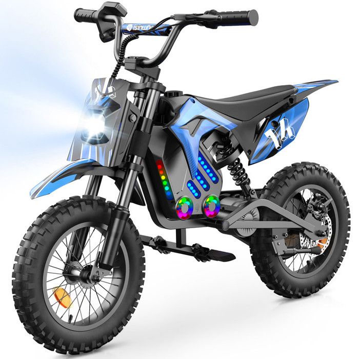 Moto électrique pour enfant AGILERIDE AC-S1G Bluetooth 14’’ Tout-terrain Moteur 500W Batterie 36V 5.2AH Autonomie 22 km Bleu