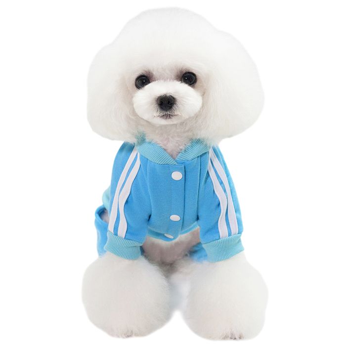 Comparer les prix de Pull à capuche pour chien combinaison à quatre pattes sweat-shirt vêtements pour chien (bleu)