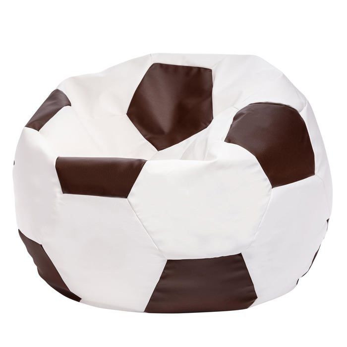 Football Pouf M en Simili Cuir Pouf Fauteuil Gaming Enfant 65x45cm Marron Foncé - Ecopuf