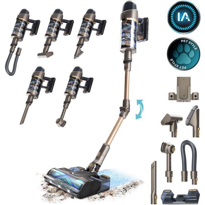 Aspirateur balai - CECOTEC - Conga Rockstar RX90 AI AquaPet Flex - 350 AW - 100 min - 180 m² - Or - Cecotec