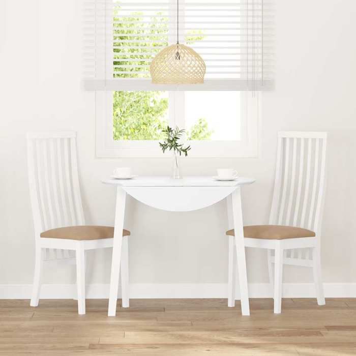 Chaises de salle à manger en bois massif - vidaxl - Lot de 2 - Blanc - 41x48.5x101 cm - Bois d’hévéa massif
