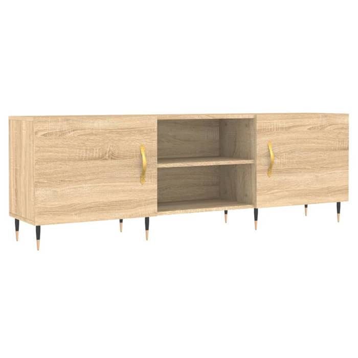 En solde Meuble TV chêne sonoma - CLOUD - Support Télé moderne - 150x30x50 cm bois dingénierie LL3137