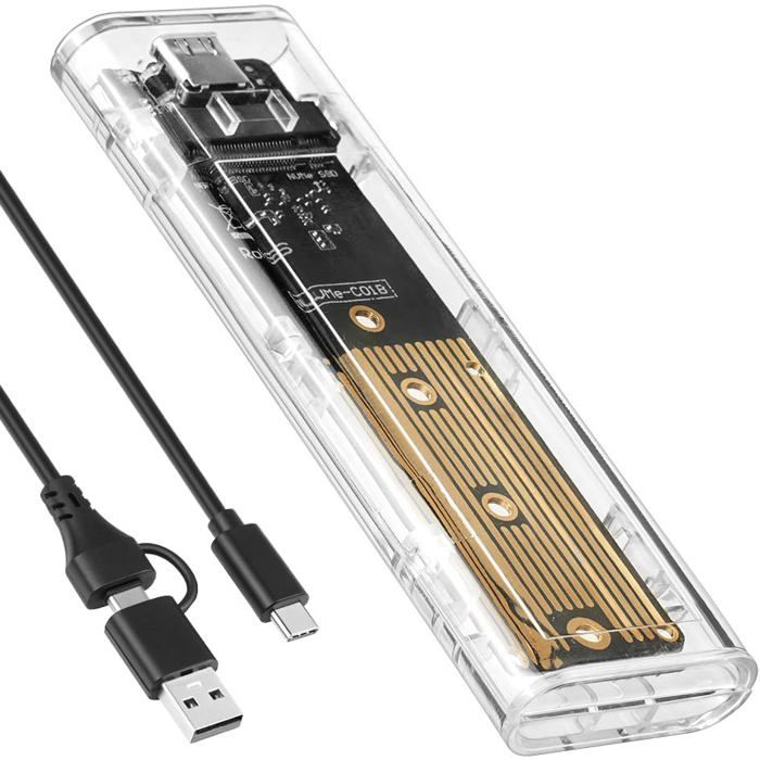 Boîtier + Adaptateur USB C M.2 NVMe & SATA 10Gbps - Alxum Pour SSD PCIe/NVMe Et HDD/SSD 2.5/3.5"
