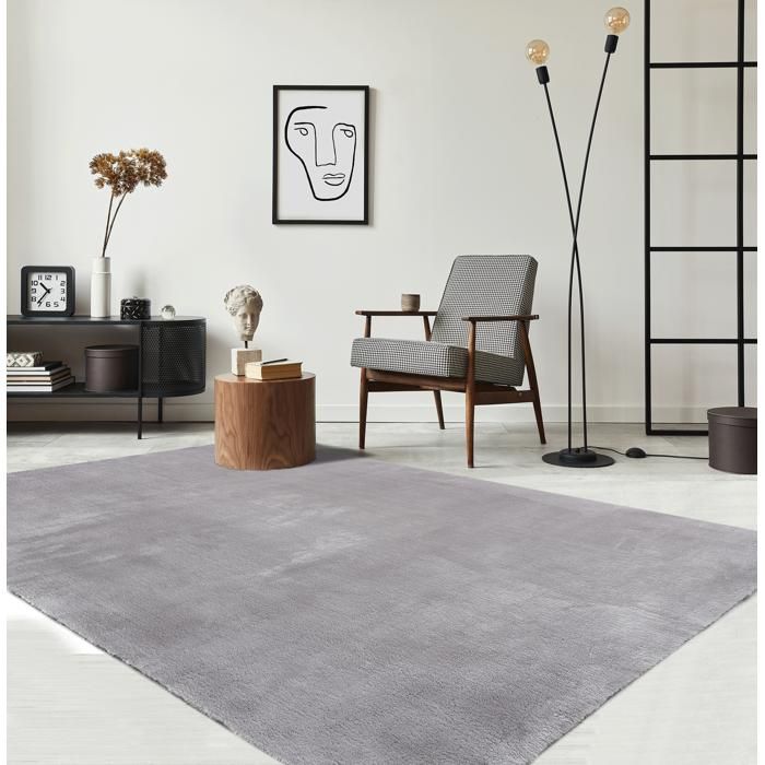 the carpet Relax tapis moelleux à poils courts antidérapant lavable à 30 degrés Gris 300 x 400 cm