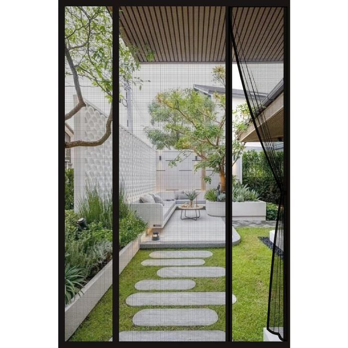 Moustiquaire Porte Fenetre Magnetique Rideau de Porte140x220 cm Rideaux Anti Mouches pour PorteFermeture Automatique Moustiquaire