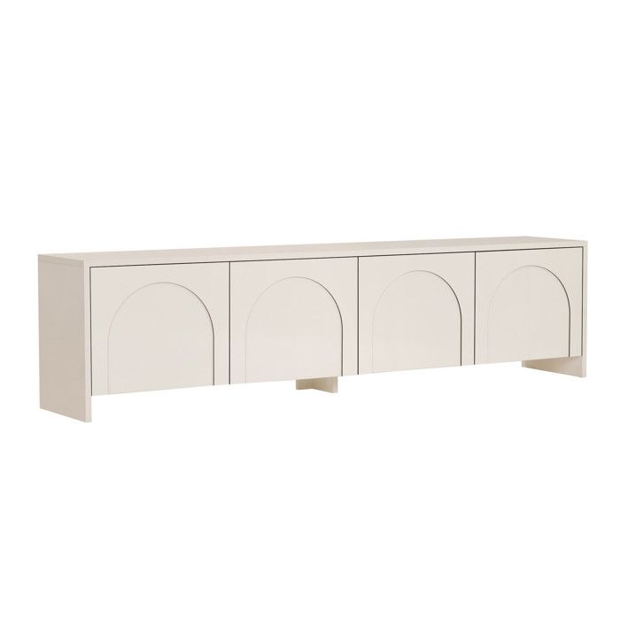 Meuble TV en bois Aurelia - 180 x 32 x 45 cm - Crème Meuble TV en bois Aurelia - 180 x 32 x 45 cm - Crème