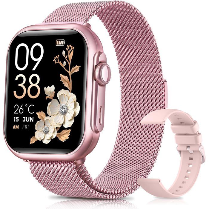 Montre Connectée Femme Avec 100 Jour Ultra Longue Batterie 1000Mah1.83 Hd Smartwatch Femme Avec AppelPour Android Ios
