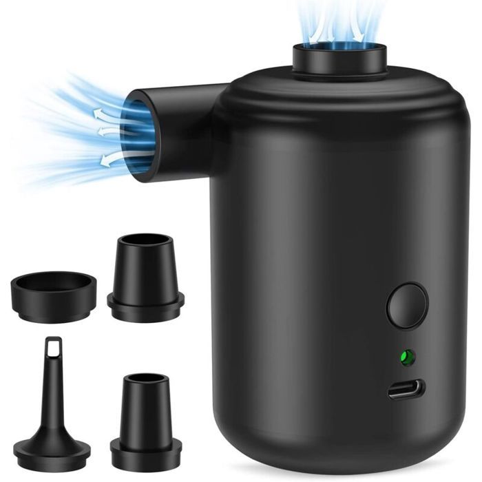 Pompe à Air Électrique Gonfleur Dégonfleur Pompe à Air Rechargeable 4000 mAh avec 4 Buses pour Mate
