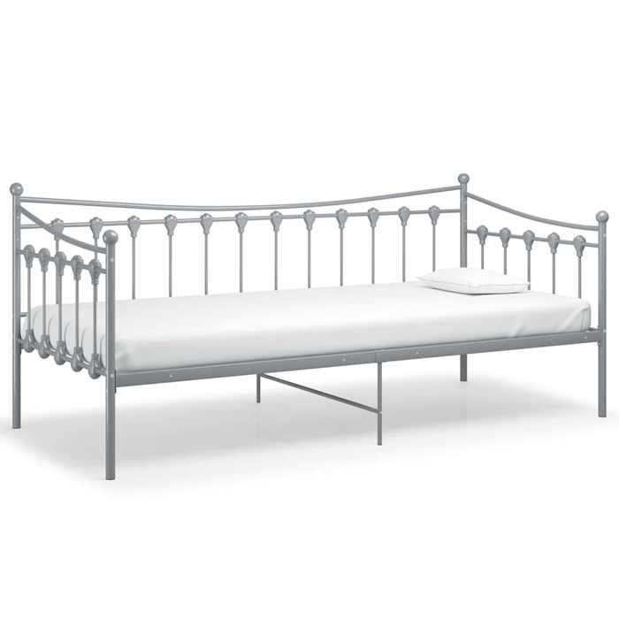 Luxe&Mode Cadre de canapé-lit sans matelas gris métal 90x200 cm 2 ans garantie LV7869