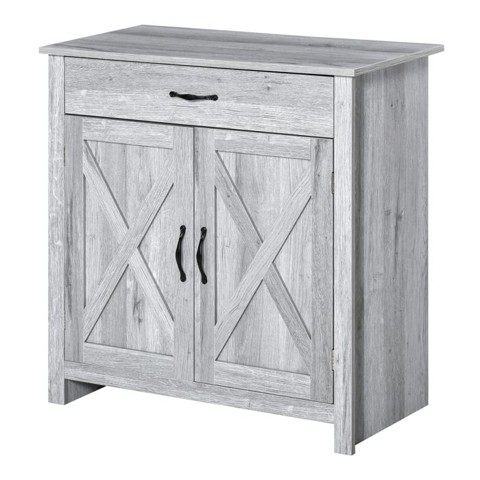 Buffet - MINIMAL - MINIMAL - 80 x 39 7 x 80 cm - Gris - 1 tiroir 2 portes Buffet - MINIMAL - MINIMAL - 80 x 39 7 x 80 cm - Gris - 1 tiroir 2 portes