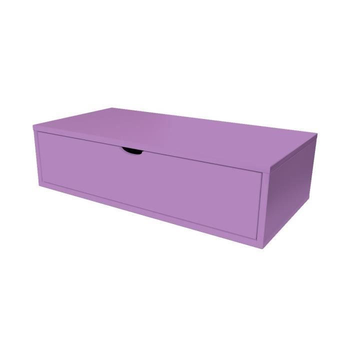cube de rangement longueur 100 cm + tiroir - couleur - lilas