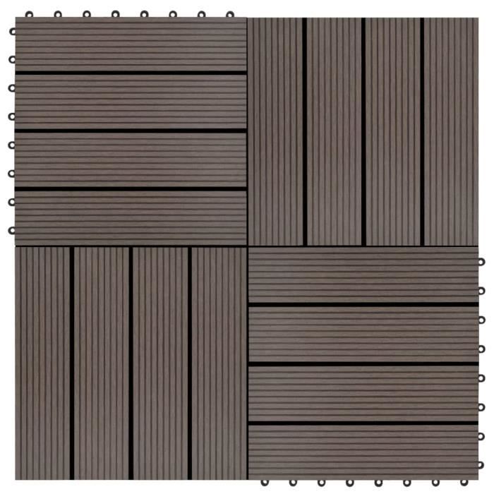 Lot De 22 Dalles Terrasse En Bois D'acacia Clipables