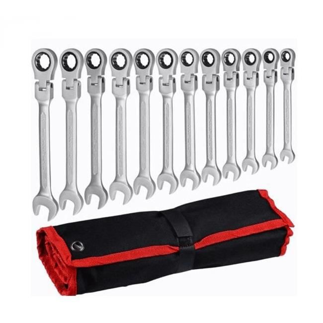 Clé Mixte à Cliquet 2 Pièces – 11/32 SAE, 90 Dents, 12 PT, Par Uxcell