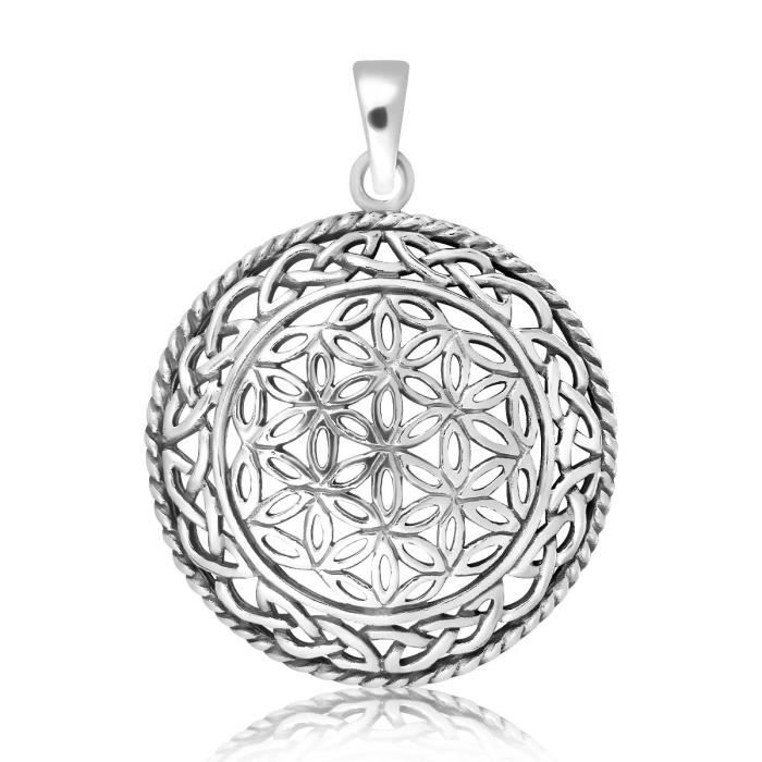 Sistakno Argent sterling 925/ ajour/é Fleur de vie Pendentif