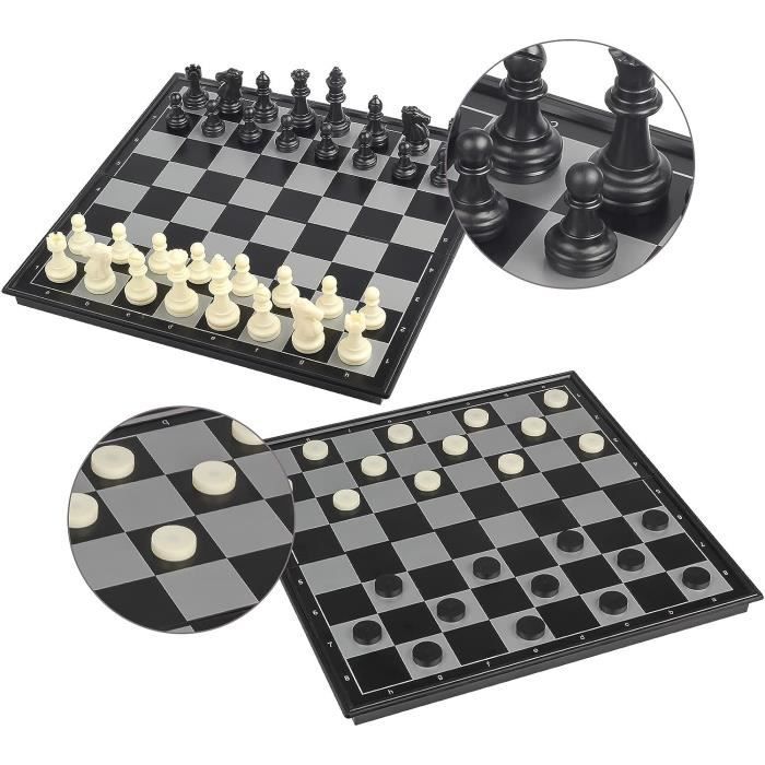 Échiquier Magnétique Pliable – Jeu D'échecs Et De Dames En Carton/bois, Multicolore
