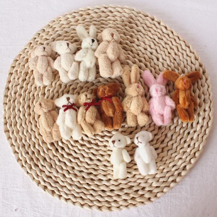 4 5 cm Mini poupees ours en peluche 6 pieces uno 6cm Jouets Cadeaux d anniversaire Decor de fete de ma Cdiscount Jeux Jouets
