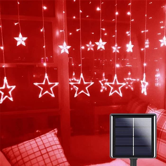 Rideaux Lumineux Étoilés – 5 Étoiles Scintillantes, 36 LEDs, Fo