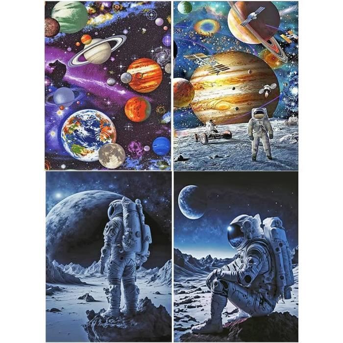 Kit Diamond Painting Cascade Lune 40x50 Cm - Peinture Par Numéros Avec Strass Brillants