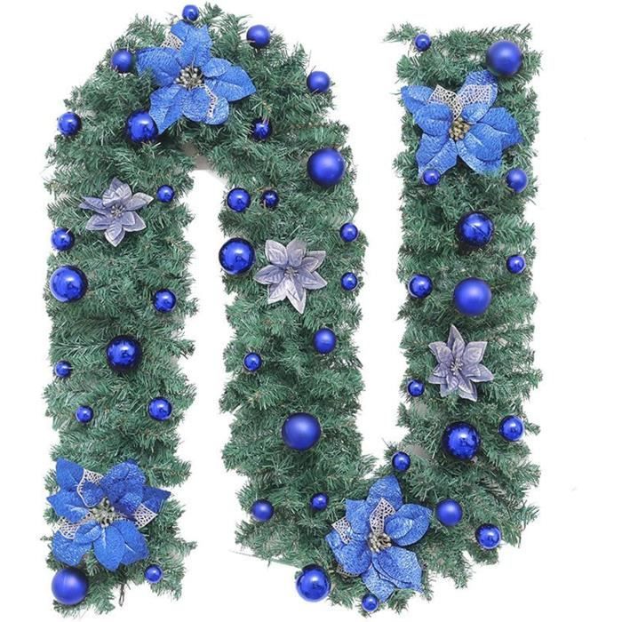 Guirlande Sapin Noël Artificielle – 270cm – Vert – 280 Branches – Flexible Pour Porte, Mur, Cheminée
