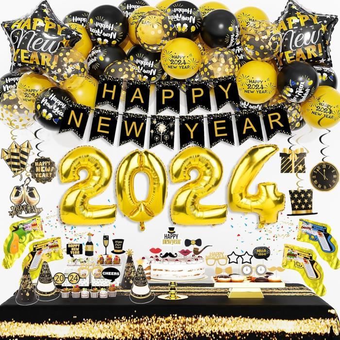 Ballon Décoratif Hello 2026 En Aluminium Doré Pour Fête Du Nouvel An - Pour Photomaton Et Décoration