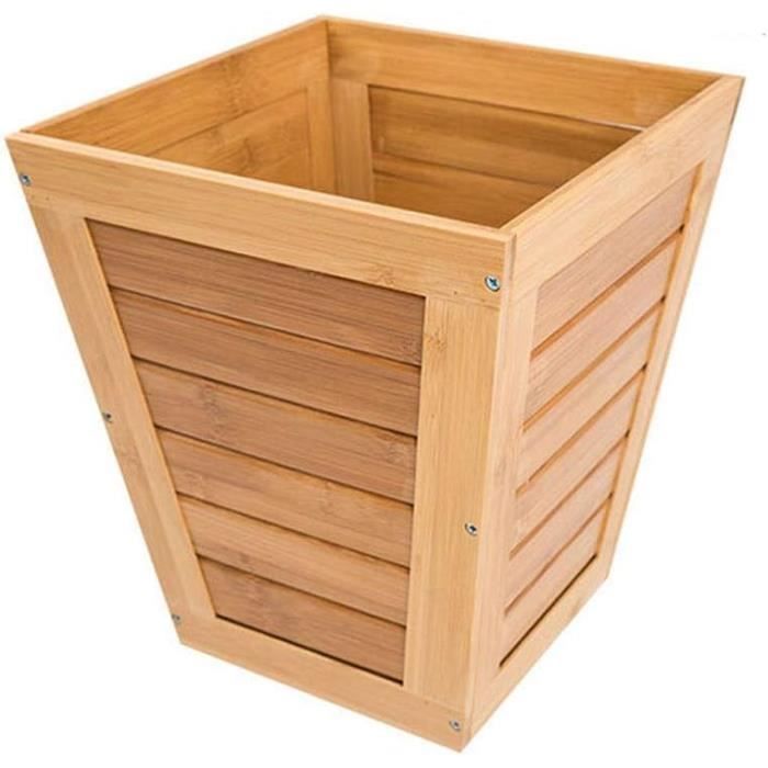 Poubelle Déco En Bois Rétro 8L - Style Vintage, Plastique Résistant, Pour Chambre, Salon, Salle De Bain