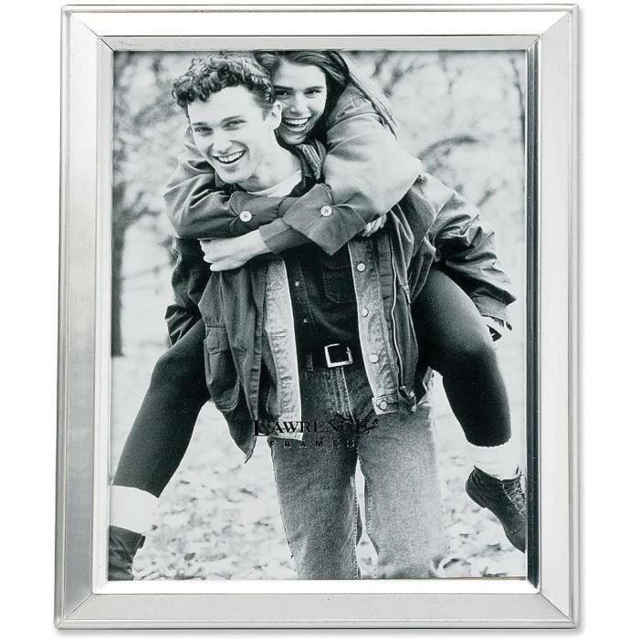 Cadre Photo Argent Brossé 'N°2' - Sur Mesure 30x16 Cm - Style Moderne - Made In Germany