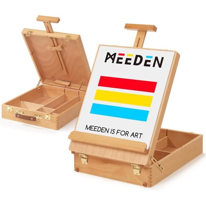 Iwooden Table Boîte Chevalet Réglable Bois Croquis Boîte Chevalet