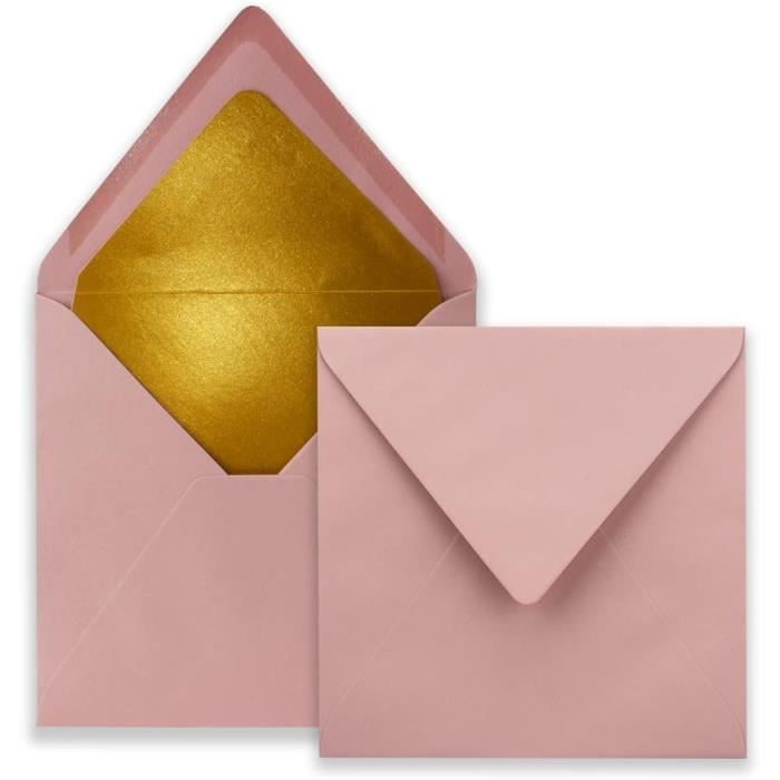 Lot De 50 Enveloppes Carrées Vert Eucalyptus - 15,5 X 15,5 Cm - 120g/m² - Fermeture Adhésive - Surface Mate - Gustav Neuser - 12