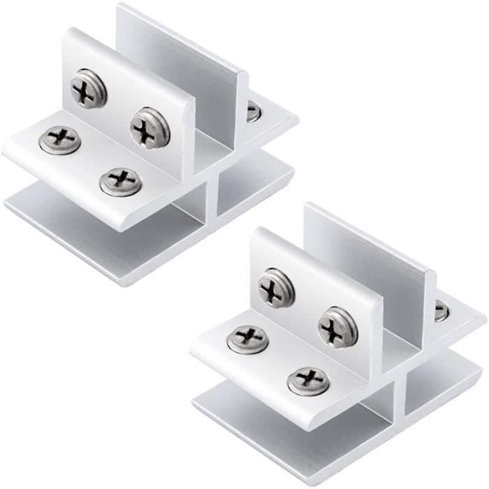 Lot 6 Pinces à Verre En H Alliage Aluminium - Fixation Murale Miroir 3-5mm Épaisseur