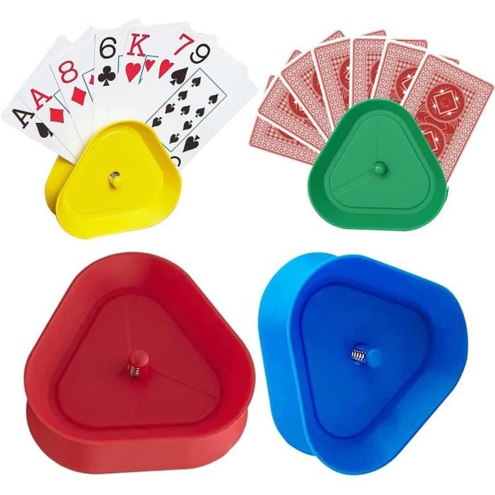 KEENSO Support de jeu de cartes en forme de triangle Porte-cartes à Jouer, Paquet de 4 Porte