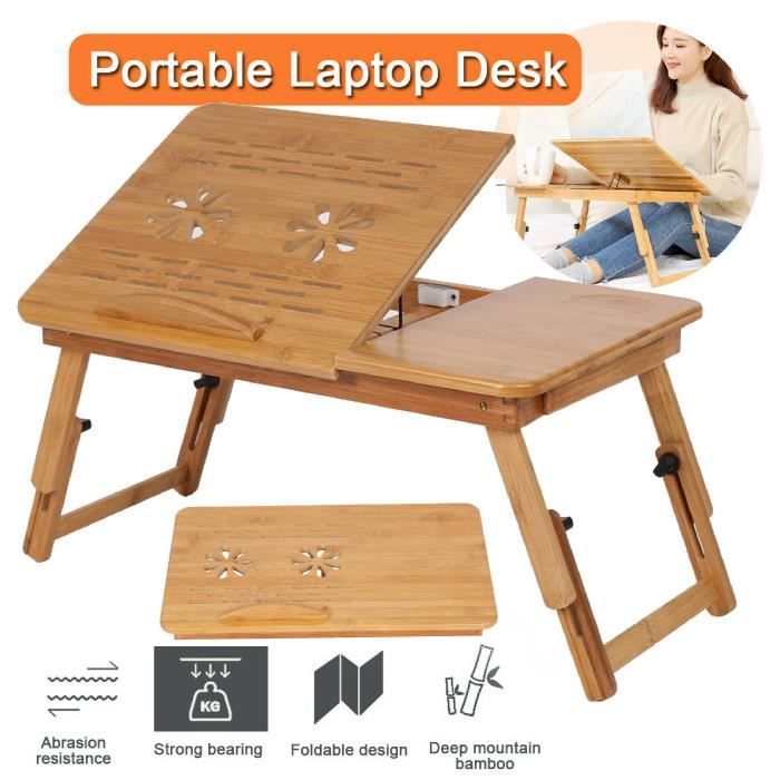Plateau de lit pliable Support pour ordinateur portable pour lit Table de petit déjeuner Commodité et confort Table pour ordinateur portable respectueuse de lenvironnement pour lit 