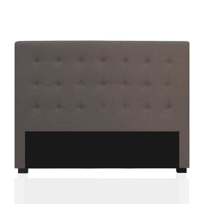 Tête de lit | Décoration murale capitonnée taupe 90 cm en tissu