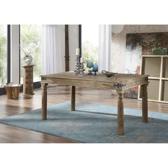 Vitrine Bois Massif Palissandre Huilé Style Colonial/Ethnique – Leeds #47 – 90x40x190 Cm