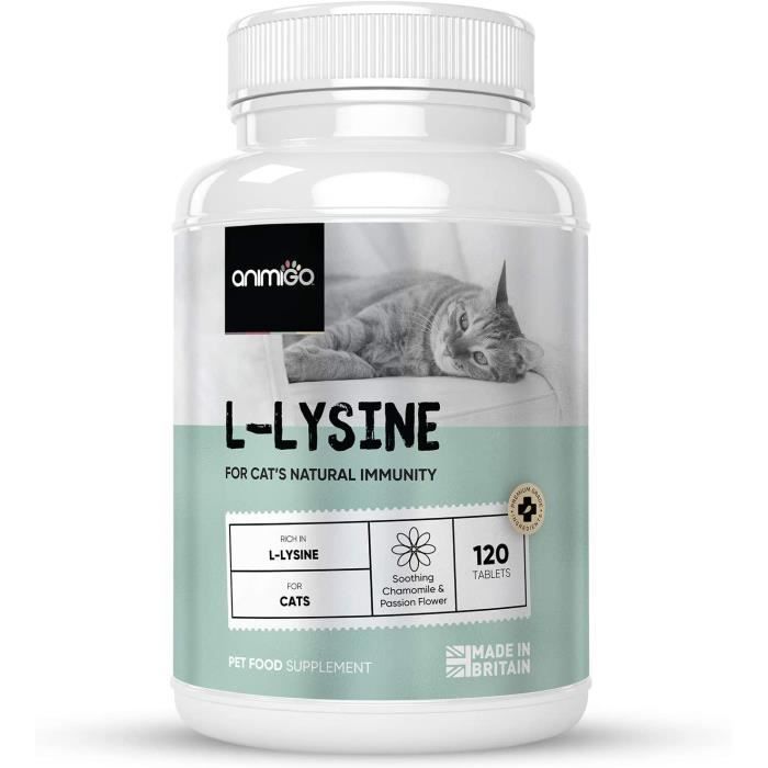L Lysine Chat et Chaton Goût Poulet – 120 comprimés L-Lysine 240mg