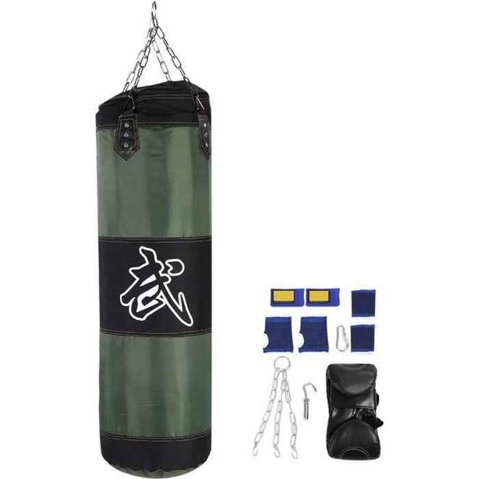 Sac de Boxe Sac de Frappe Kit Boxe Avec Gants Chaîne Suspension Sac Vide  100 cm -Sandbag est vide, pas de remplissage - Cdiscount Sport