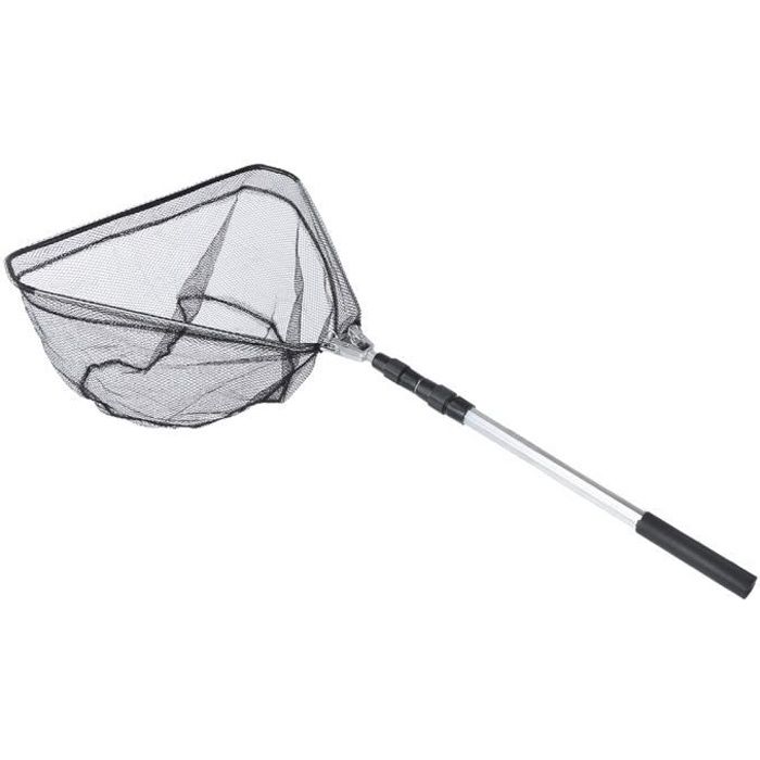 Épuisette Pliable Aluminium 45 Cm – Manche EVA, Maille Silicone à Petits Trous, Poids 225 G Pour Pêche Portable