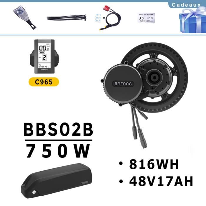 DERUIZ Bafang BBS01B BBS02B BBS01 BBS02 250W 350W 500W Moteur Kit de Conversion de Moteur Electrique Moteur /à Position Centrale avec Batterie au Lithium et Chargeur