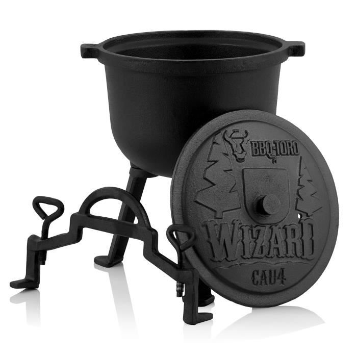 COUVERCLE DE PLANCHA BBQ-Toro Chaudron magique Wizard, Marmite en fonte  de 4 litres