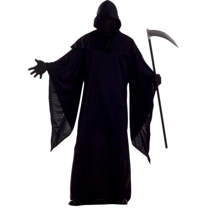 Déguisement du Faucheur - California Costume - Homme - Robe noire à capuche - Halloween