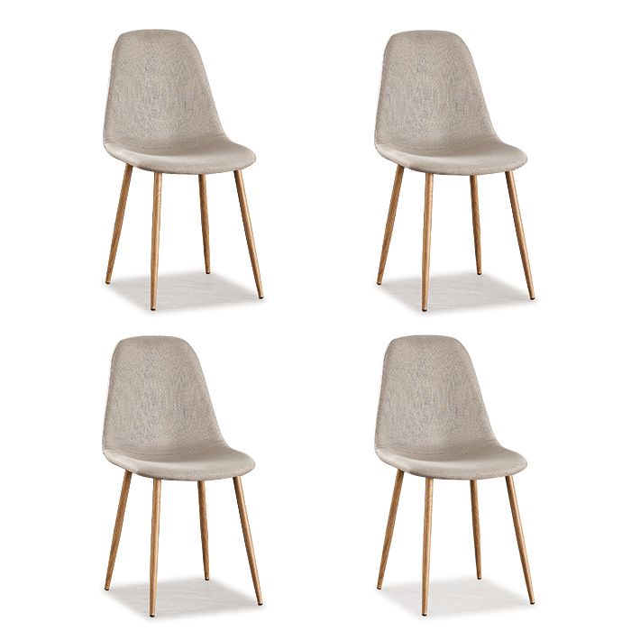 Lot de 4 chaises scandinaves tissu beige - Ela - DESIGNETSAMAISON Lot de 4 chaises scandinaves tissu beige - Ela - DESIGNETSAMAISON
